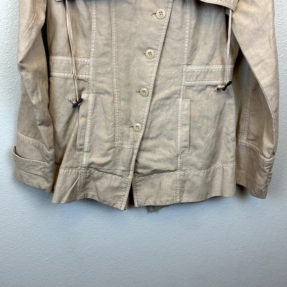Sundance Every Angle khaki jacket shawl collar linen blend size Small Militay - Picture 4 of 8